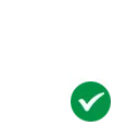 White head and shoulders icon with a small green checkmark.